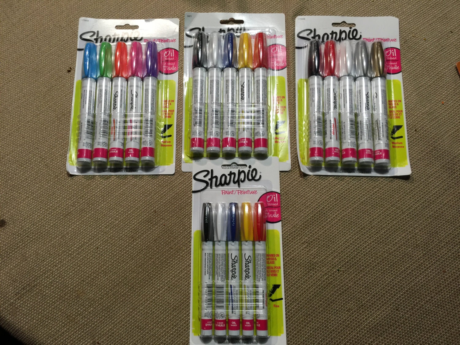 Sharpies Paint Pens Oil Base 4 Packs