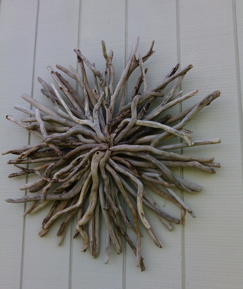 Twisted Driftwood Sunburst Wall Art Round Wood Wall Sculpture