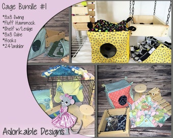 Rat Hammock Bundle - Hammock Lot - Chinchilla Cage Bundle - Chinchilla Hammock Bundle - Cage Bundle - Rat Toy - Chinchilla Toy -