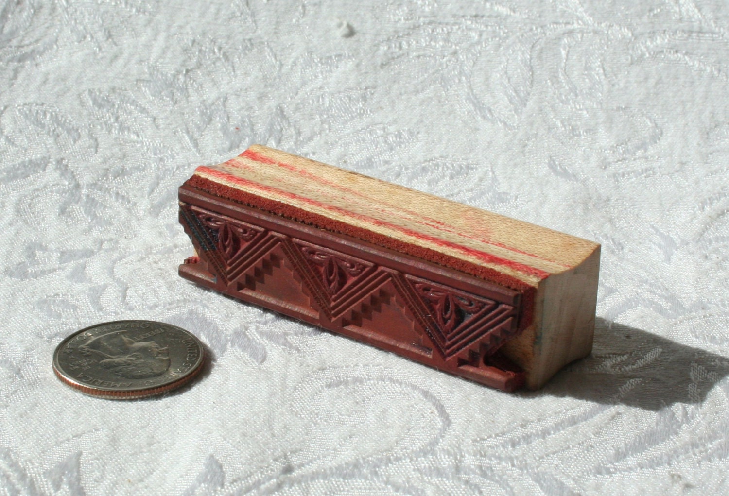 Art Deco Design Border Rubber Stamp, Our Lady of Rubber Stamp, Wood