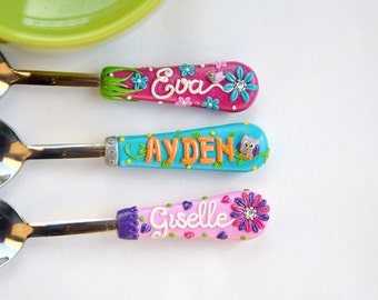 Personalized Gifts Baby Colorful Spoon Confirmation gift Unique Gift Polymer Clay Cutlery Children Birthday Confirmation gift By RadArta