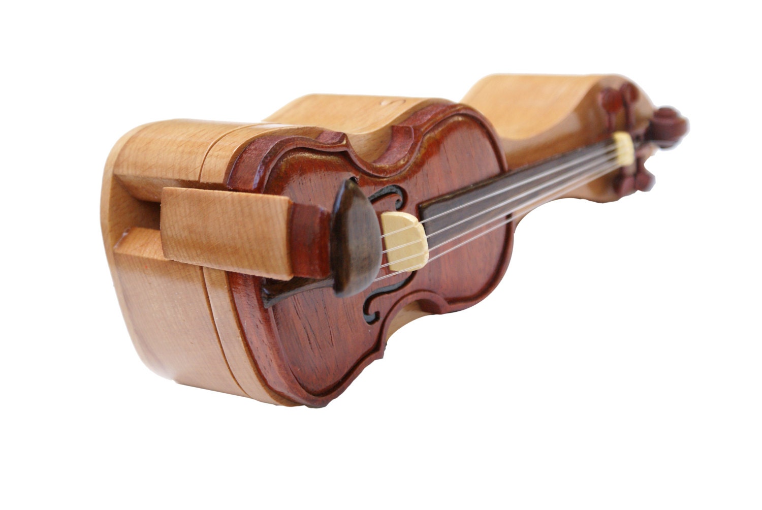 Stradivarius Violin Handmade Beachwood Puzzle Box