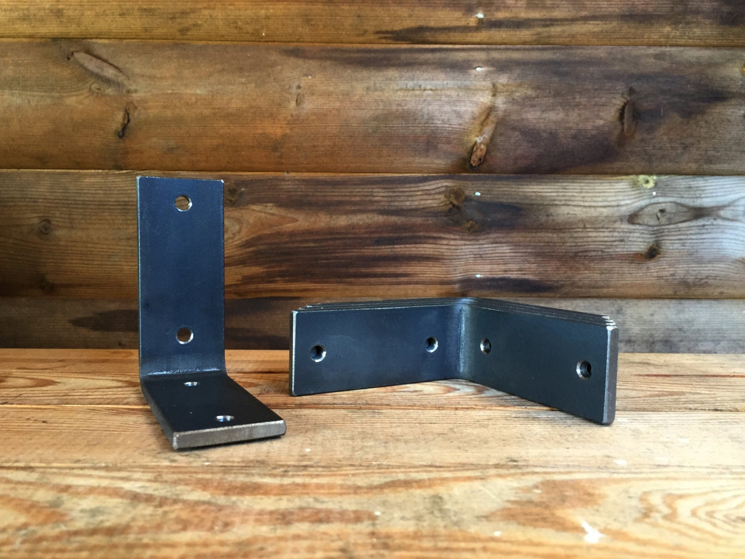 Industrial Style Steel Shelf Brackets 40mm x 6mm x 100mm Steel