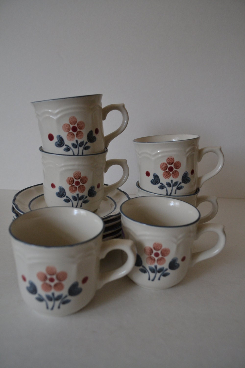 Hearthside Stoneware Cumberland Brambleberry Cup & Saucer - set of 6 ... Hearthside Stoneware Cumberland Brambleberry Cup & Saucer - set of 6 ...
