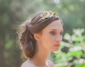 Gold Butterfly Tiara Butterfly Headband Butterfly Crown Butterfly Headpiece Head Piece Butterflies Hairpiece Hair Piece Autumn Fall Weddings