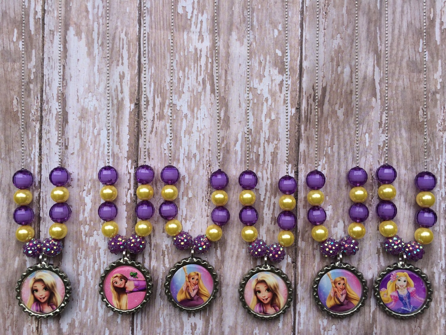 Rapunzel party favor necklaces.. Tangled by GirlzNGlitter on Etsy