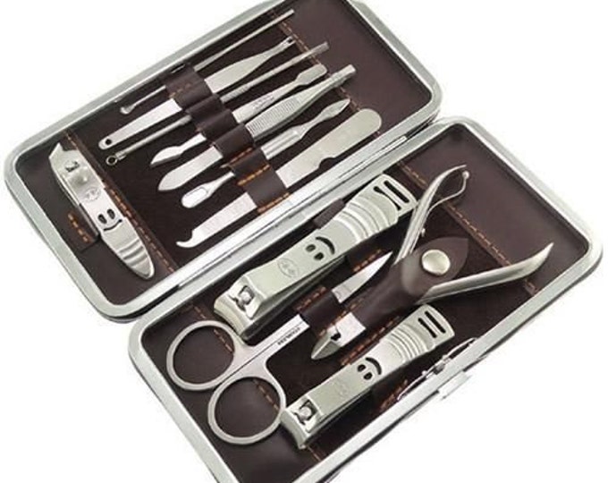 12 Piece Nail Clipper Set Manicure Pedicure Grooming Kit