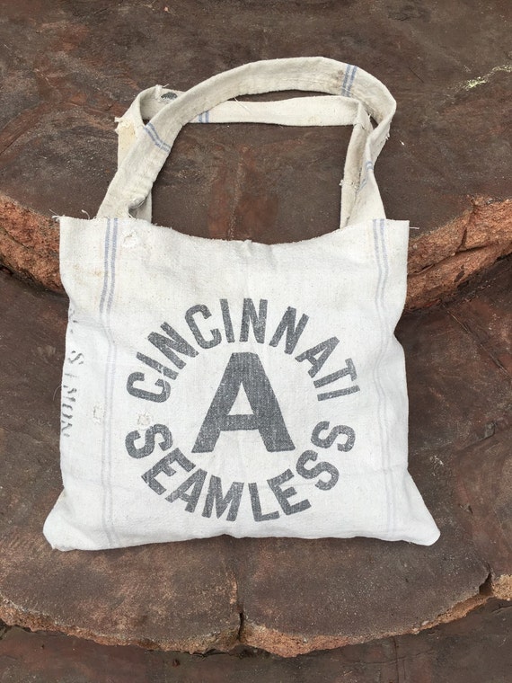 Vintage feed sack tote bag flour/grain sack by Whalesharking