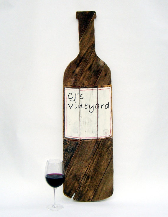 Items similar to Wooden Wine Bottle crafted from Reclaimed Wood on Etsy