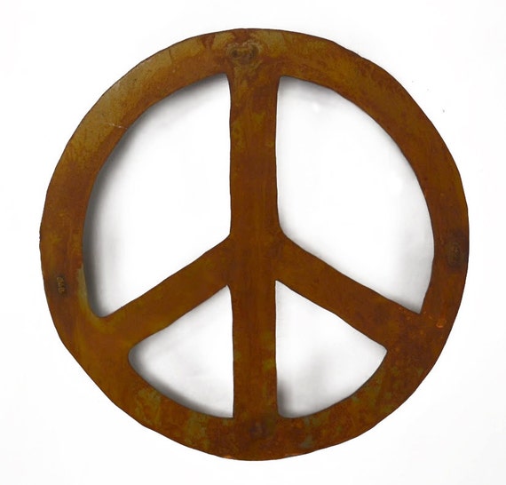 Peace Sign Metal Wall Sculpture Ws1205 By Oregardenworks On Etsy