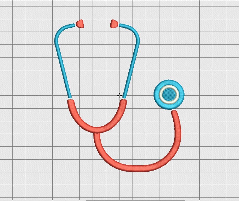 Stethoscope Embroidery Design File in Sizes 2x2 3x3 4x4 5x5