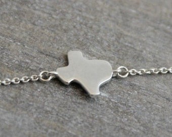 Silver Texas Bracelet - Silver Bracelet - Texas Jewelry- Bridesmaid Jewelry - Friendship Gift - Lone Star State- Gifts under 25 dollars
