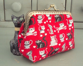 Cat purse I love my cat Cat coin purse cat lovers gift