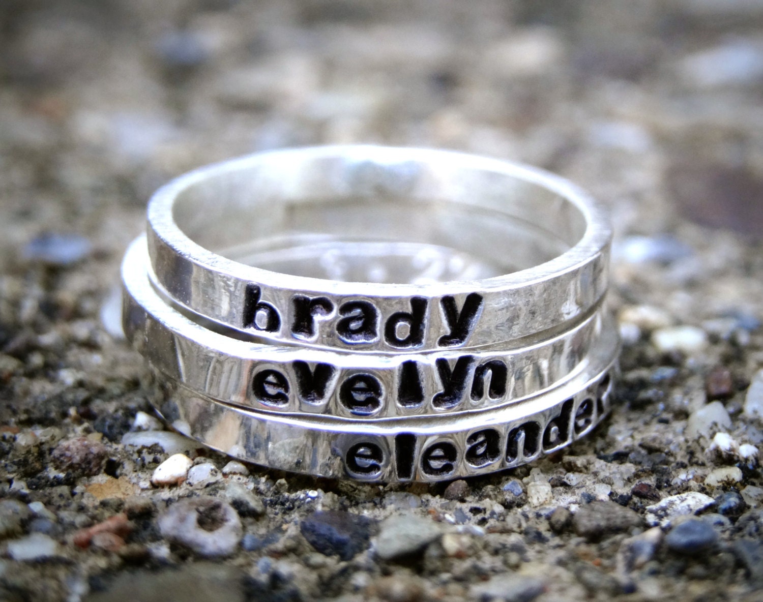 Personalized Stacking Name Ring Custom Name Ring Sterling