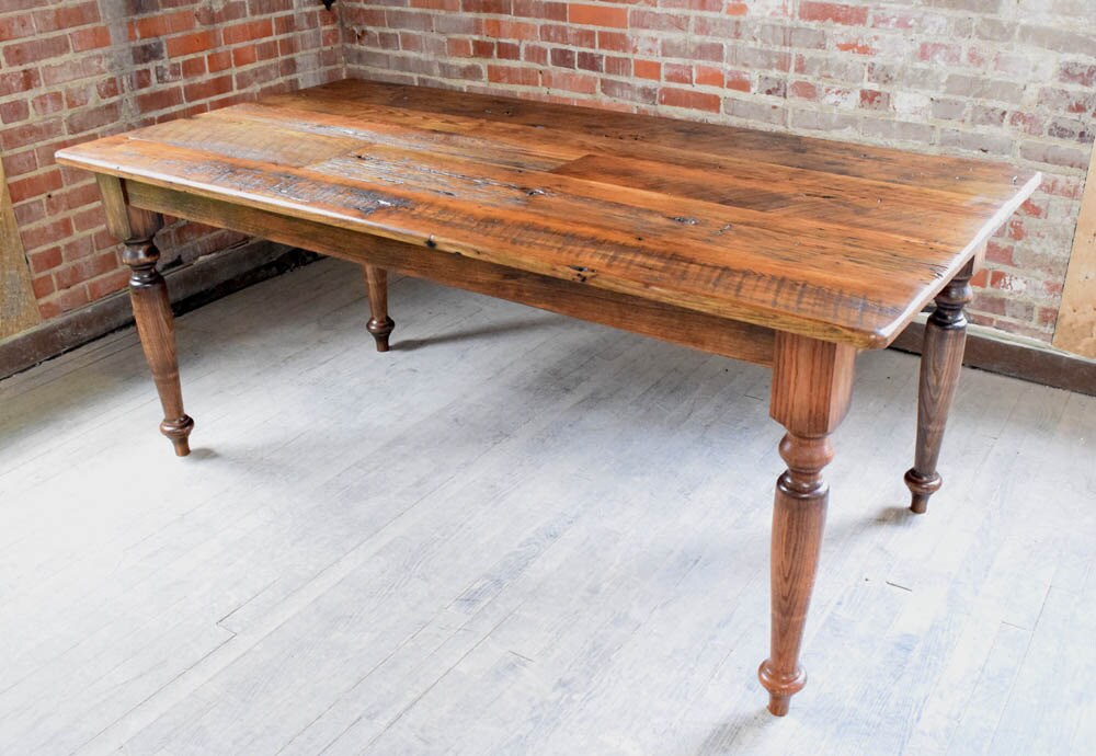 Farm Dining Table Handcrafted Reclaimed Chestnut Rustic