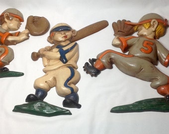 miniature baseball player figurines