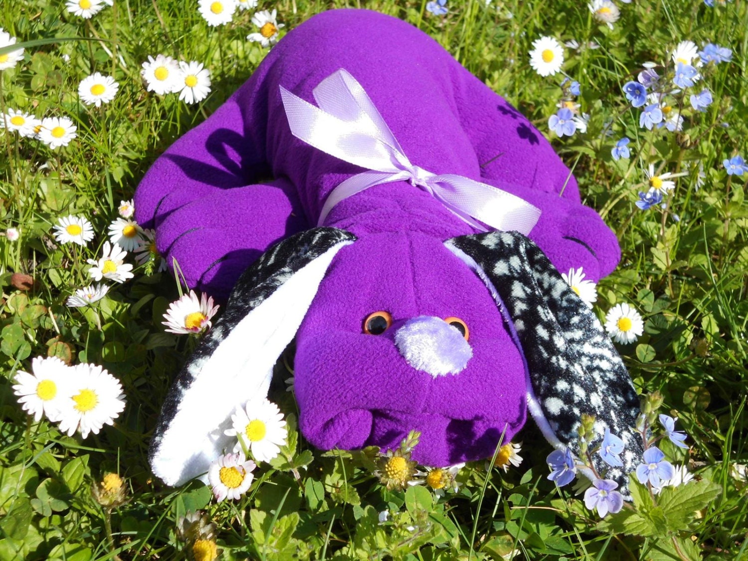 PURPLE DOG plush stuffed puppy violet big ears basset hound