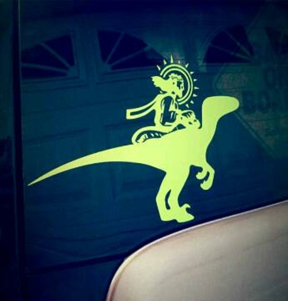 jesus riding a velociraptor