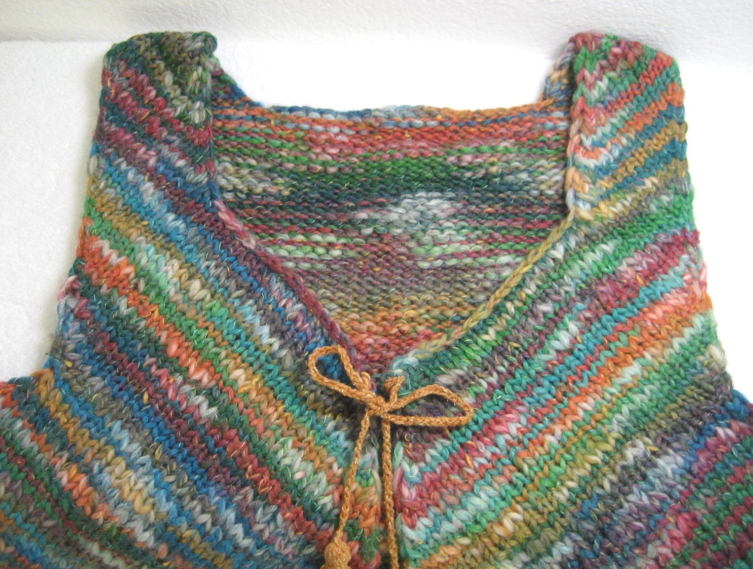 Woman's Knit Vest colorful knit vest funky vest hand