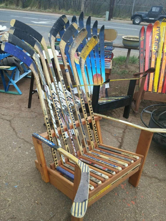 Hockey stick adirondack chairs by ColoradoSkiChairs on Etsy