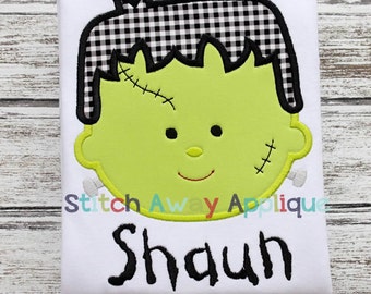 Frankenstein Halloween Machine Applique Design