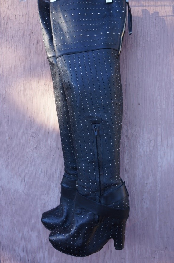 over the knee gothic boots