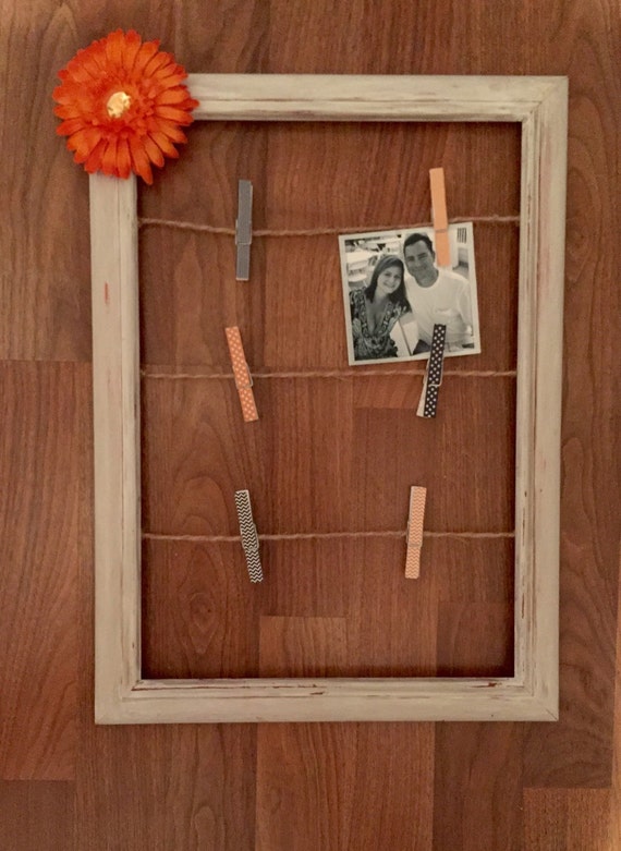 Clothespin Picture Frame open frame picture display shabby