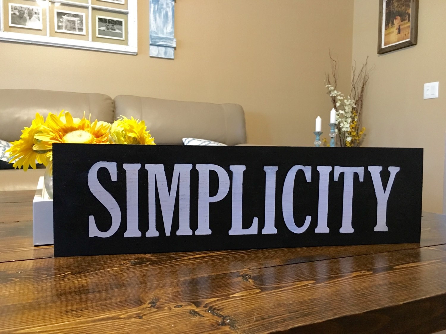 Simplicity sign wooden quote sign wood simplicity sign word