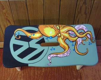 VW /nautical inspired small footstool/camper step