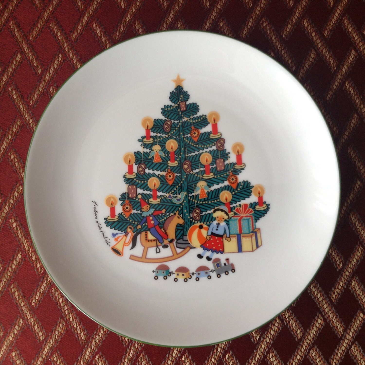 Christmas Wall Plate vintage German porcelain plate image by