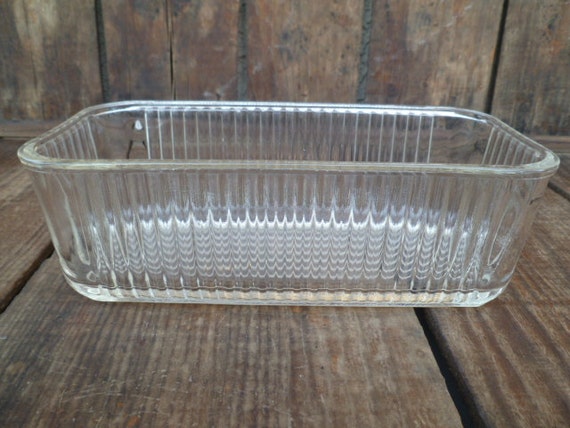 Vintage Federal Clear Glass Refrigerator Dish