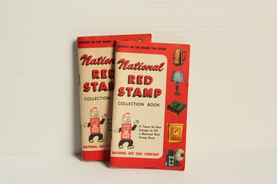 NATIONAL RED STAMP Collection Book Stamp Saver Book Vintage