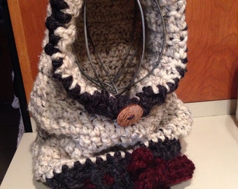 Graslyn hood the velvet acorn design hooded cowl scarf wool scarf