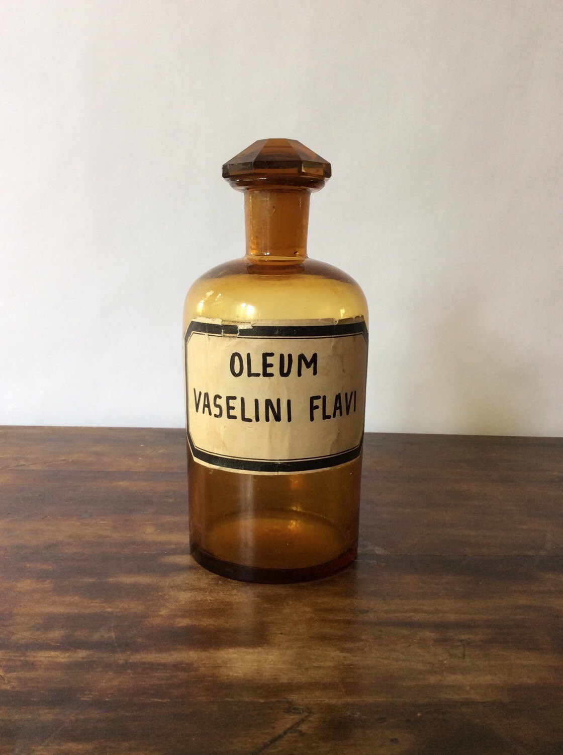 German Apotheke Antique Apothecary Large Amber Glass Bottles