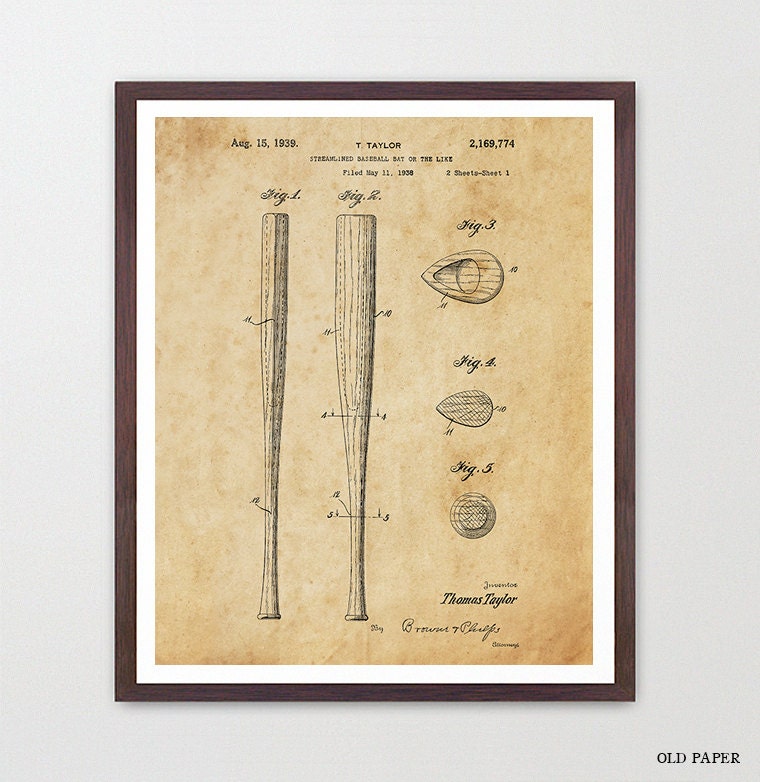 Baseball Art Baseball Bat Poster Baseball Print