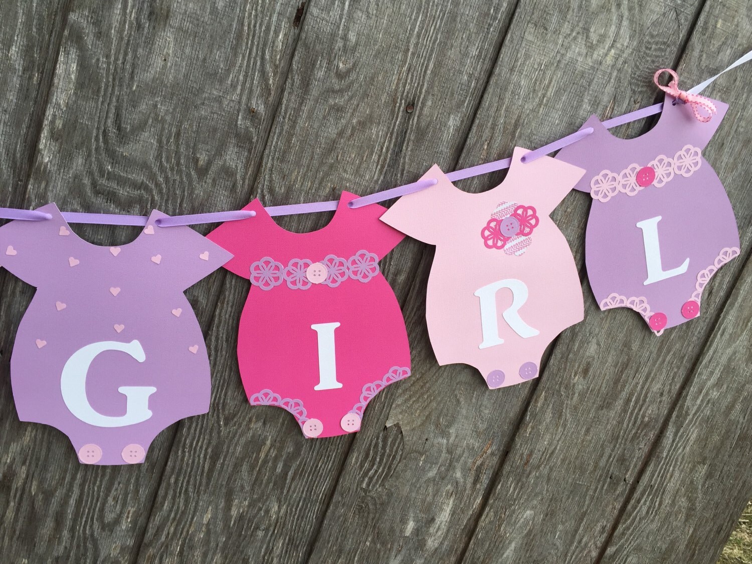 Pink and Purple Baby Shower Banner It's a Girl Banner