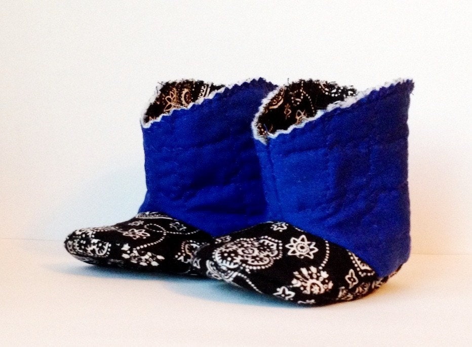 Blue baby booties blue cowboy boots country western style