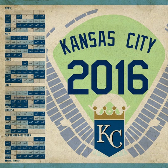 Items similar to Kansas City Royals 2016 Schedule Print on Etsy