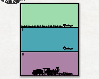 BACK to the FUTURE TRILOGY Minimalist Movie Poster, Fine Art Print