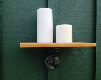 Industrial Style Wood and Pipe Shelf