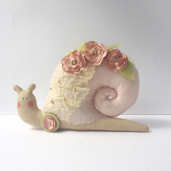snail toy shabby chic pink snail animal toy snail in a silk snail toy shabby chic pink snail animal toy snail in a silk