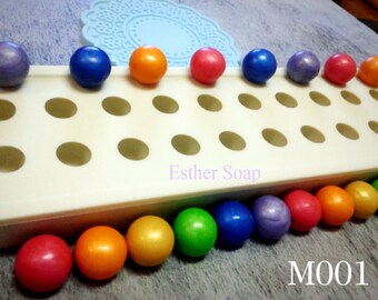 M001- BEST Selling Quality Mold! 20-cavity BALL shaped flexible silicone mold for ice soap embeds