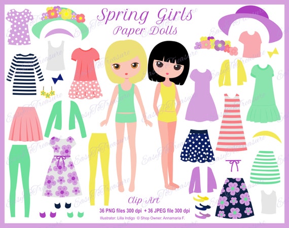 items similar to digital download clipart paper dolls