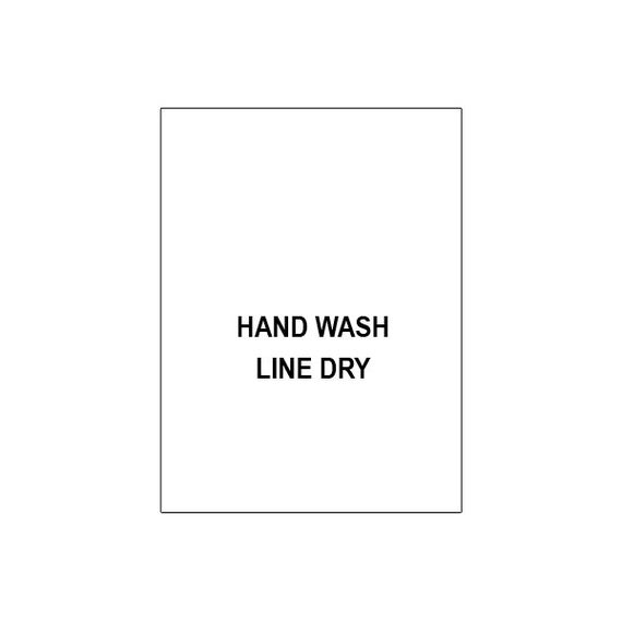 100 PRINTED CARE LABELS Style 14Hand Wash...