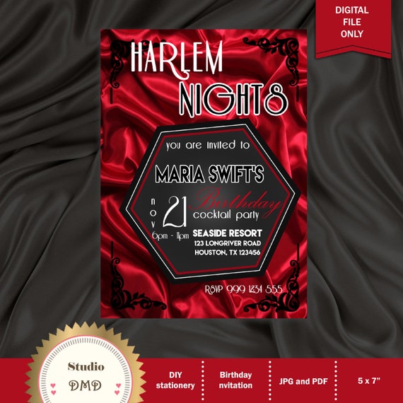 Harlem Nights Birthday Invitations 7