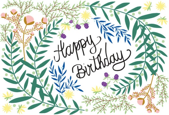 Items similar to Happy Birthday Greeting Card Flower 