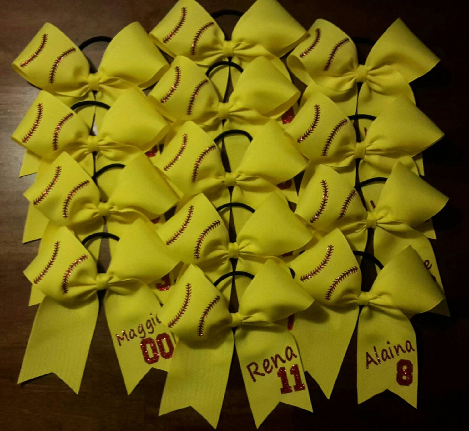 Custom Softball Bow by Pjsxoxo on Etsy