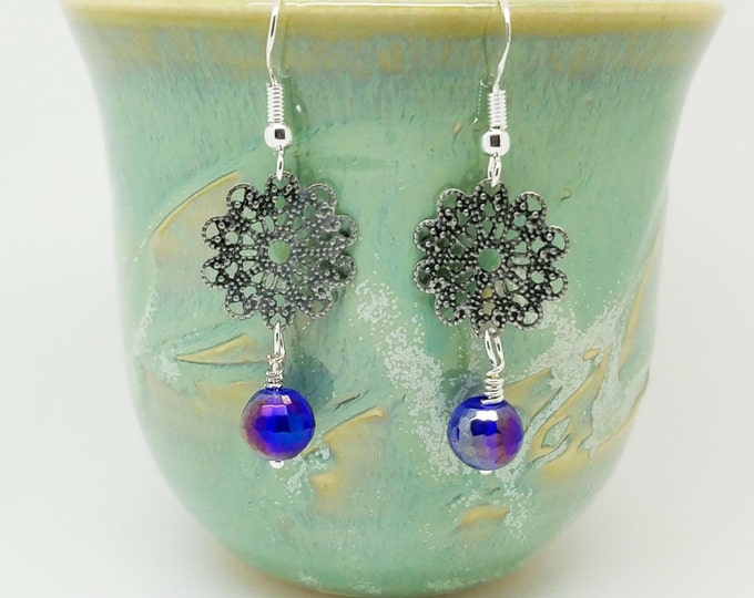 Royal blue earrings, Dark blue earrings, Navy blue earrings, Indigo earrings, cobalt blue earrings, blue earrings women