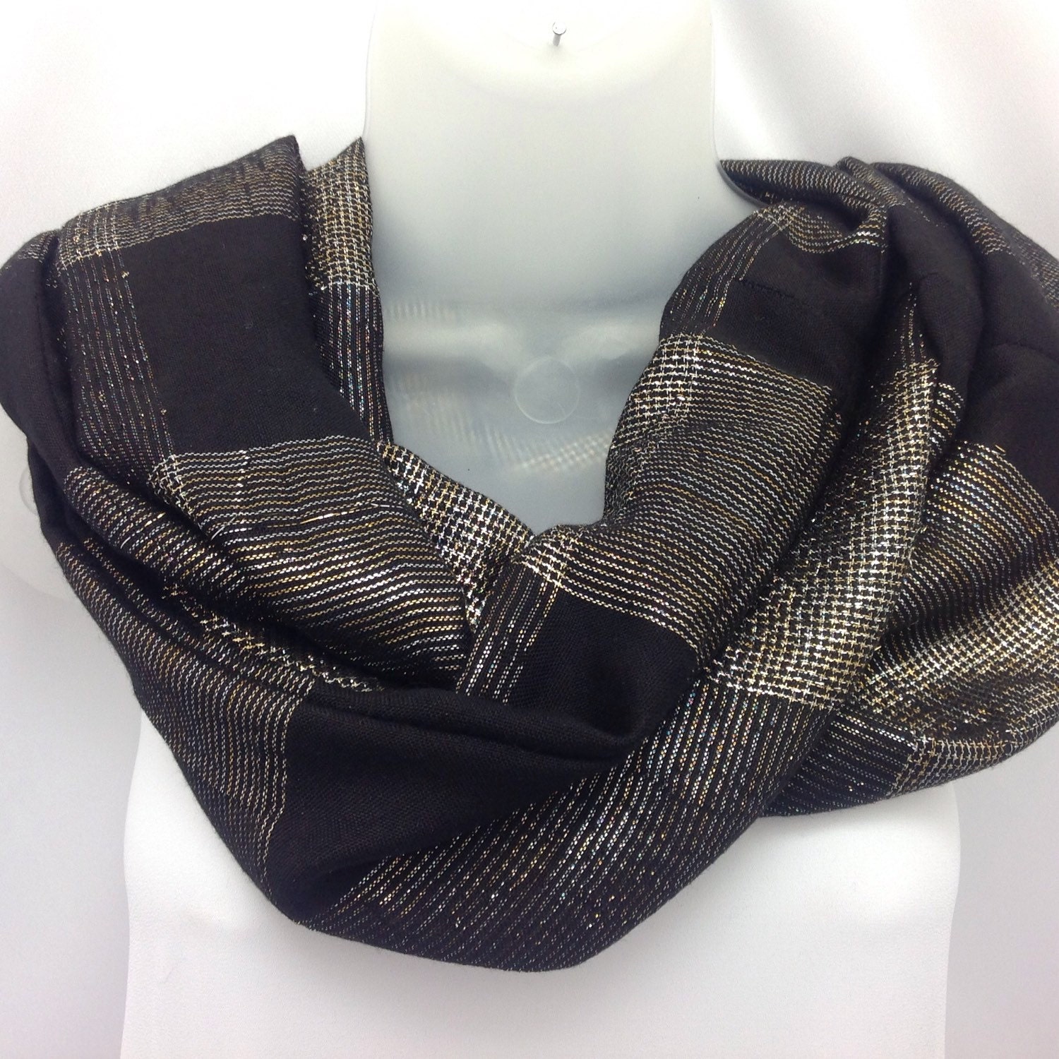 Black Infinity Scarf Black Winter Scarf Holiday by BlingScarves