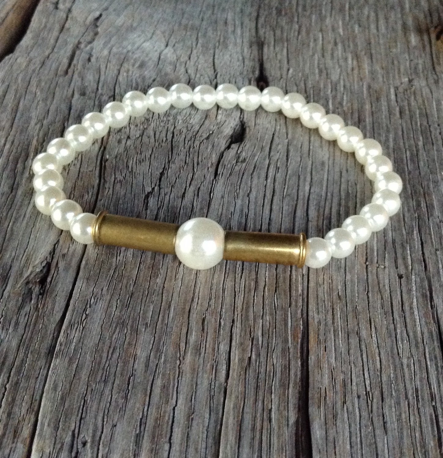 Pearl Bullet Bracelet Repurposed Bullet Bracelet Country